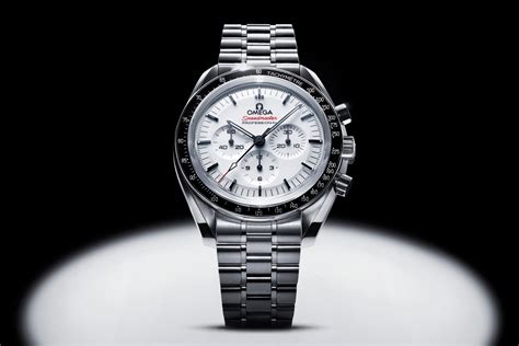 omega speedmaster moonwatch white|Omega Speedmaster white side.